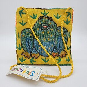 NWT Southcoast Beaded Crossbody Bag Colorful Frog NEW